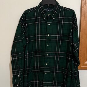 Ralph Lauren Men's Dark Green Checkered Shirt